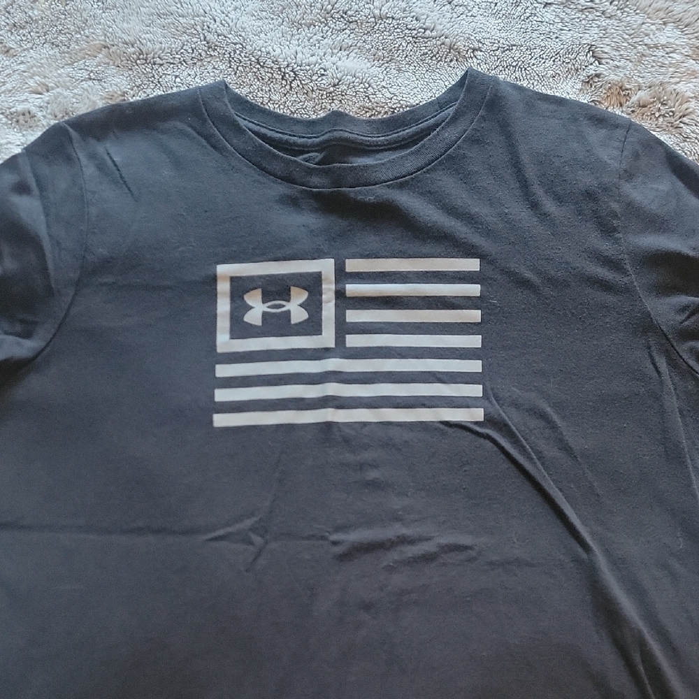 Under Armour Charcoal Tee with Striped Logo